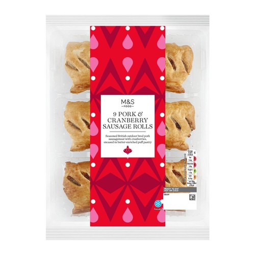 M&S 9 Pork & Cranberry Sausage Rolls
