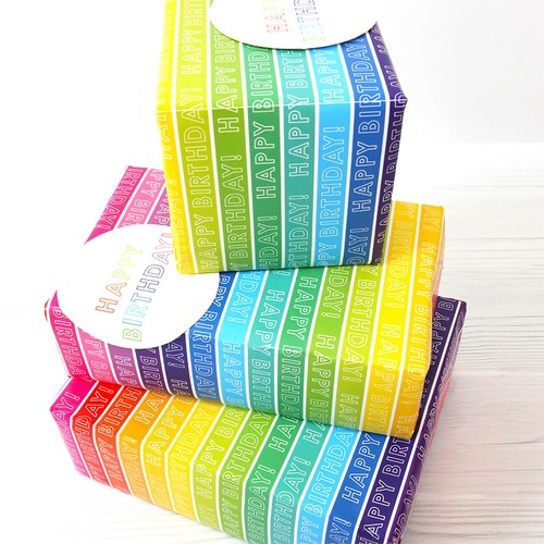 Rainbow Stripe Gift Wrap Sheets & Tags