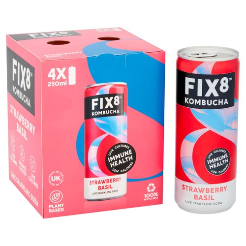 Fix8 Strawberry Basil Kombucha Multipack