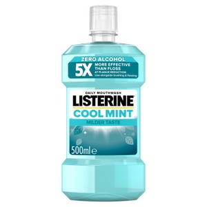 Listerine Zero Alcohol Cool Mint Milder Taste Mouthwash 500ml