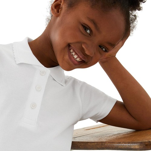 M&S Girls 2Pk Slim Fit Stayaway Polo 13-14