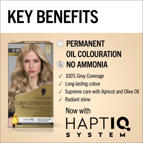 Schwarzkopf Oleo Intense Permanent Hair Colour Beige Blonde 8-05