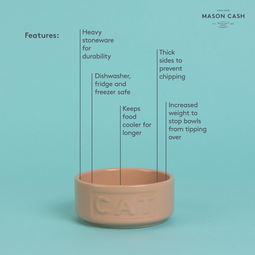 Mason Cash Cane Lettered Cat Bowl 13cm