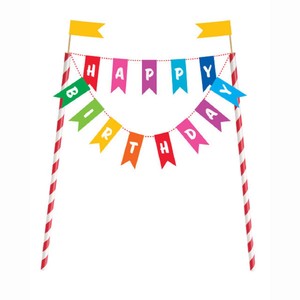 Rainbow Happy Birthday Foil Cake Topper