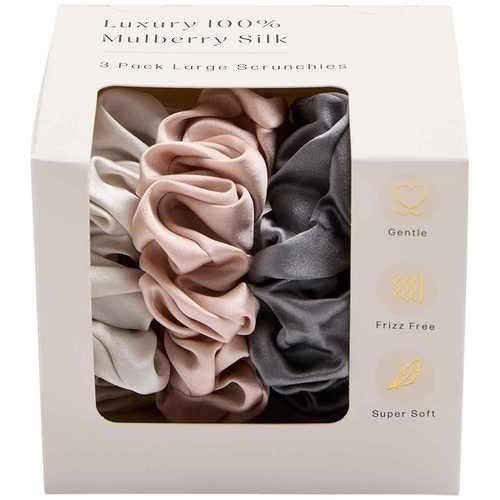 M&S 3pk Mulberry Silk Chunky Scrunchies