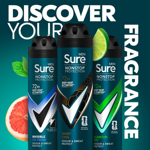 Sure Men 72hr Nonstop Protection Sport Cool Antiperspirant Deodorant 