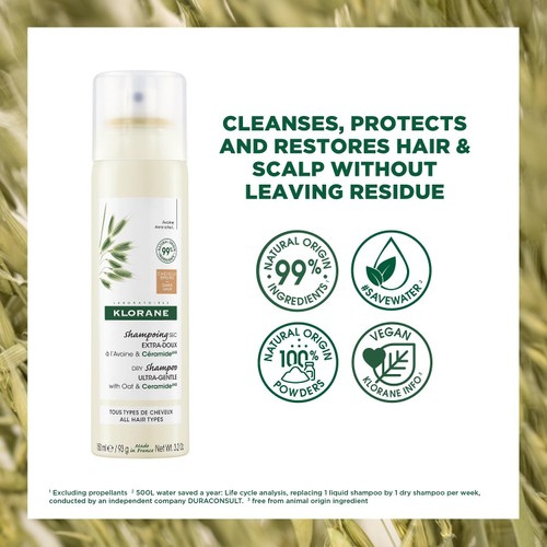 Klorane Extra-Gentle Tinted  Dry Shampoo Oat & CeramideLIKE