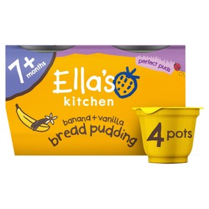 Ella's Kitchen Organic Banana & Vanilla Bread Pudding 7m+ 4x80g