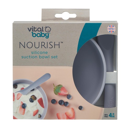 Vital Baby Silicone Suction Feeding Bowl Set - Dusky Mauve