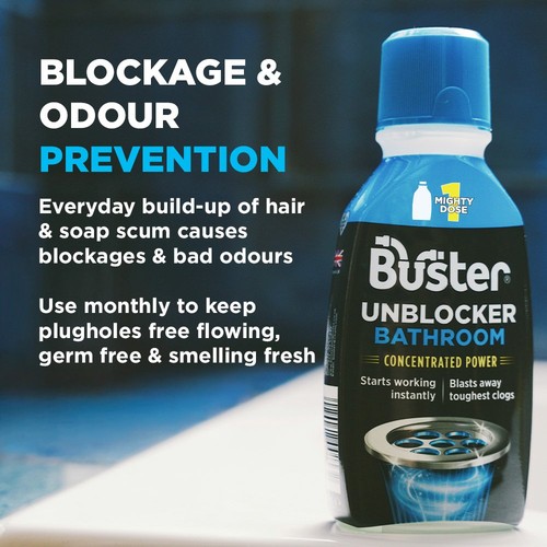Buster Bathroom Drain Unblocker Mighty 1 Dose