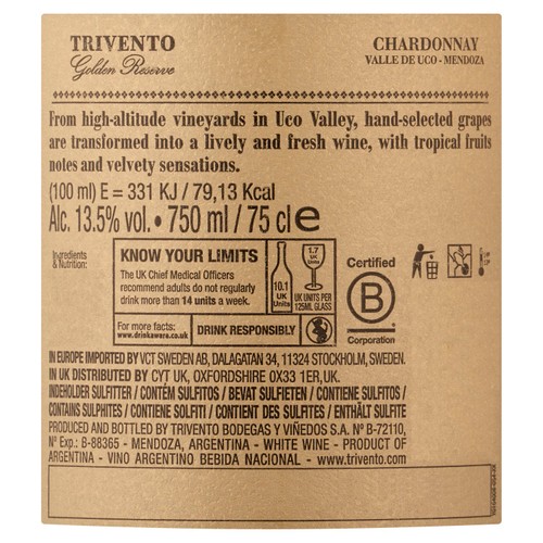 Trivento Golden Reserve Chardonnay