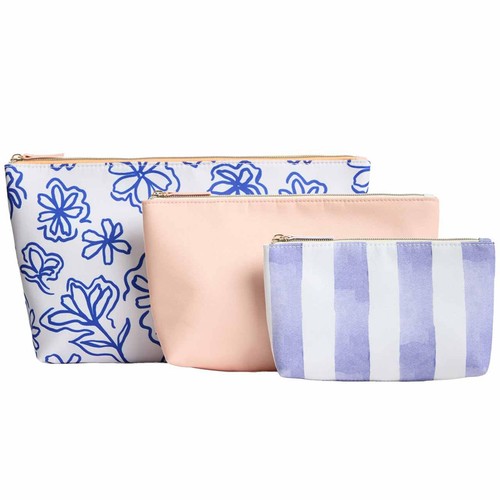 M&S Wash Bag Trio, Blue Mix