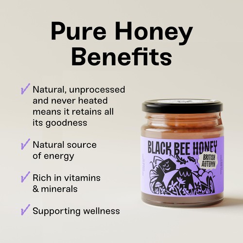Black Bee Honey British Autumn Heather Honey