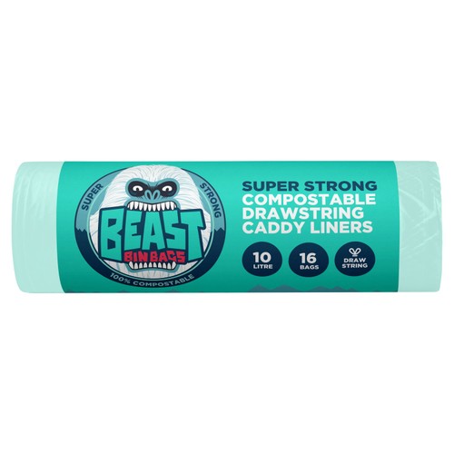 BEAST Compostable Drawstring Caddy Liners 10L
