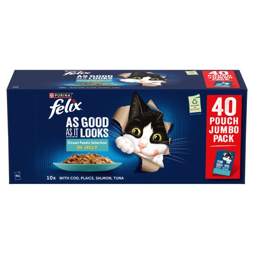 Felix As Good As it Looks Ocean Feasts in Jelly Wet Cat Food