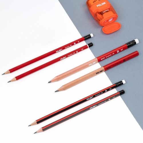 MILAN Box 12 HB hexagonal graphite pencils with eraser