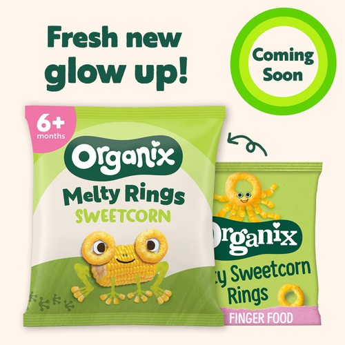 Organix Melty Sweetcorn Rings Baby Snack 6+ Months
