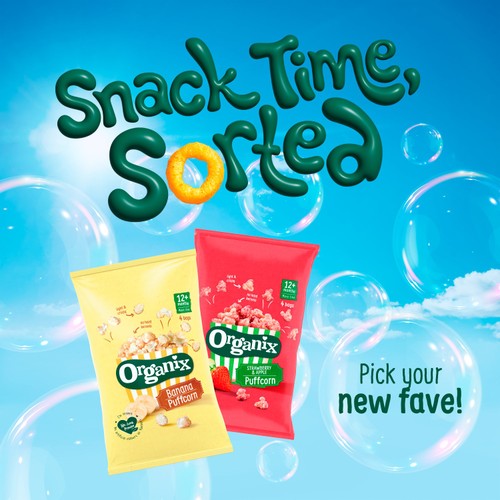 Organix Strawberry Puffcorn Toddler Snacks Multipack 12 months+