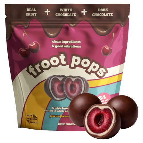 Froot Pops Freshly Frozen Cherries Coated in White & Dark Chocolate