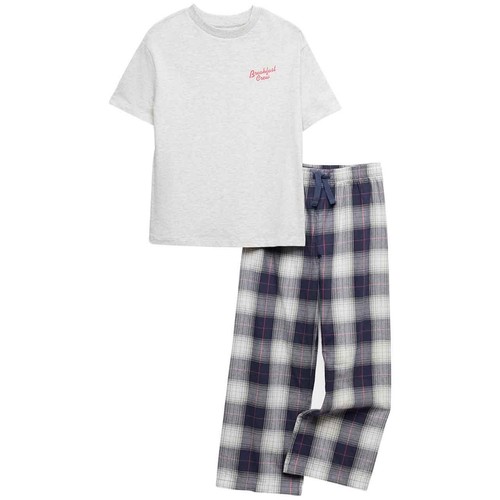 M&S Boys Cotton Breakfast Graphic Pyjamas, 8-9 Y, Grey Mix