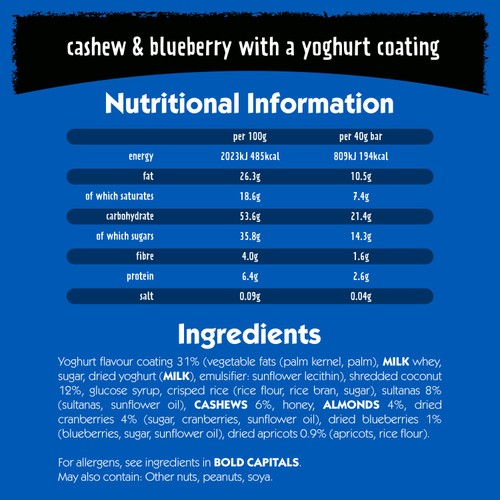 Eat Natural Cashew and Blueberry Bars