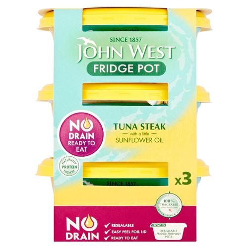 John West No Drain Fridge Pot Tuna Steak with a Little Sunflower Oil