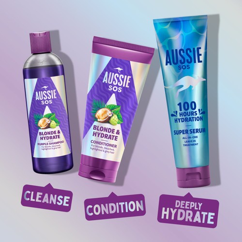 Aussie SOS Blonde & Hydrate Purple Shampoo 