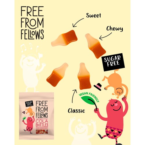 Free From Fellows Vegan Sugar Free Cola Bottles