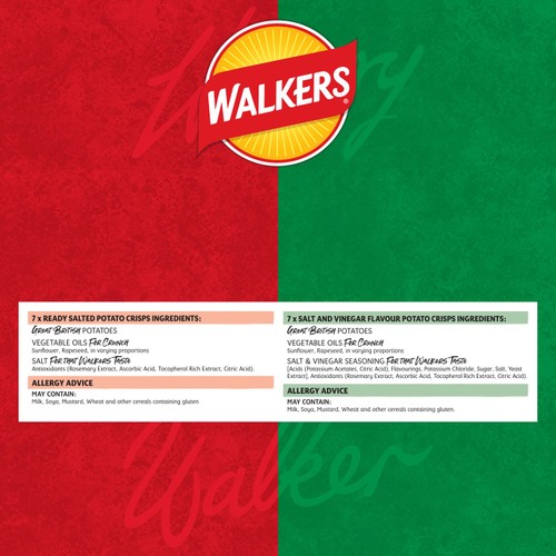 Walkers Ready Salted, Salt & Vinegar Variety Multipack Crisps