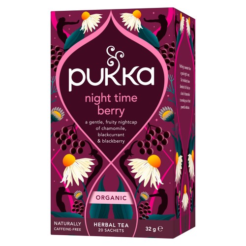Pukka Organic Night Time Berry Herbal Tea x20 Compostable Sleep Tea Bags