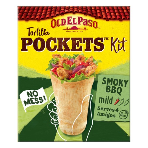 Old El Paso 8 Mild Smoky BBQ Tortilla Pocket Kits 380g