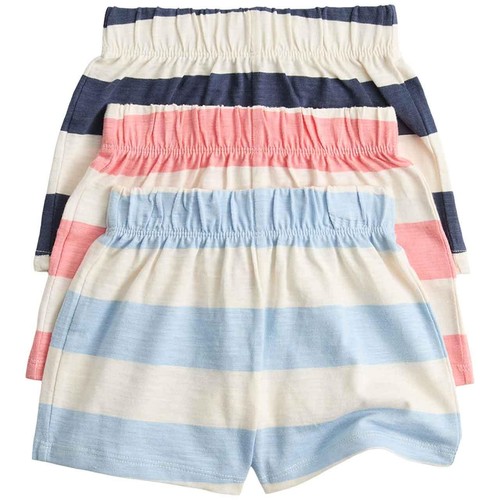 M&S Cotton Stripe Shorts, 0-3 Months, Blue