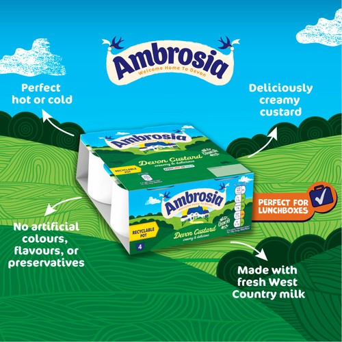 Ambrosia Devon Custard Dessert Snack Pots