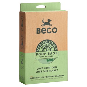 Beco Dog Poop Bags, Unscented with Handles,