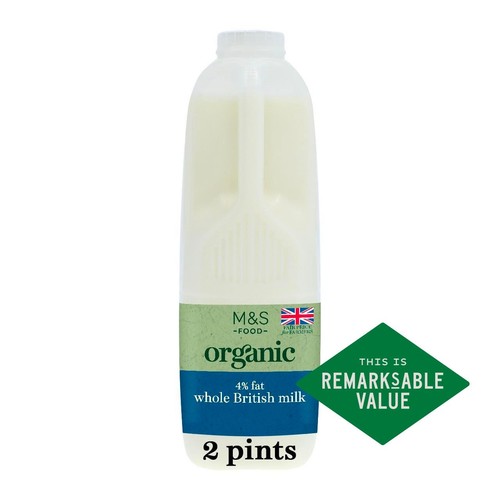 M&S Organic Whole Milk 2 Pints