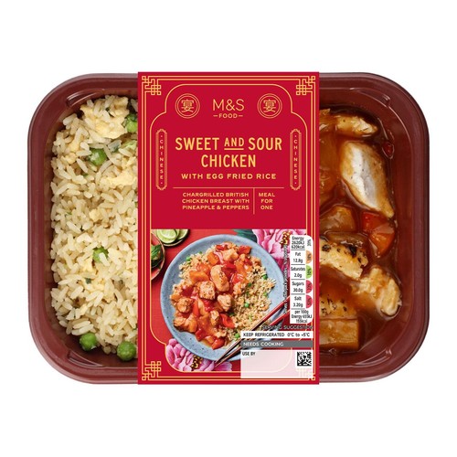 M&S Cantonese Sweet & Sour Chicken with Egg Fried Rice