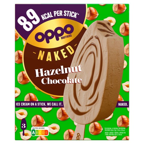 Oppo Naked Hazelnut Chocolate Low Calorie Ice Cream Sticks