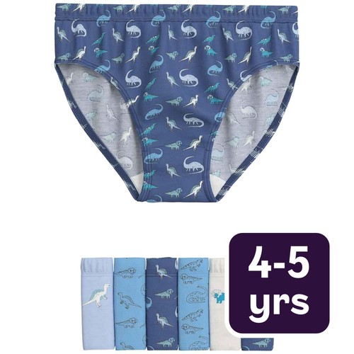 M&S Pure Cotton Dino Briefs, 4-5 Years, Multi