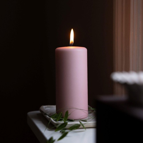 Liljeholmens Pressed Pillar Stearin Candle Dusty Pink 68x150mm