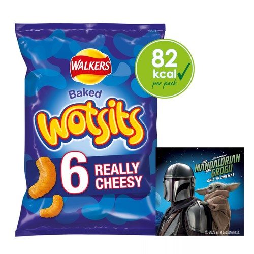 Walkers Wotsits Really Cheesy Multipack Snacks Crisps 6x16.5g