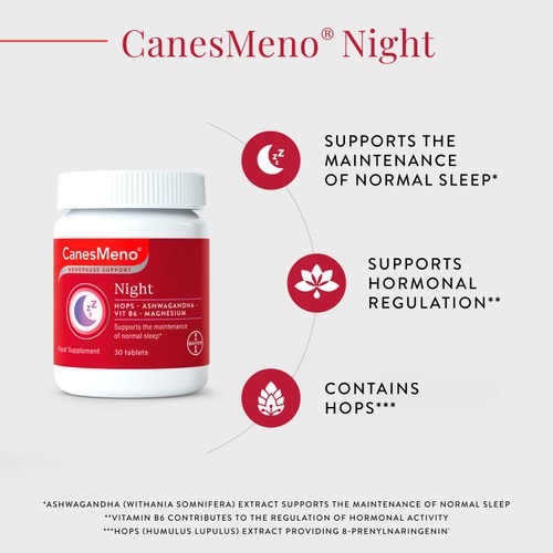 CanesMeno Menopause Support Night Food Supplement Tablets