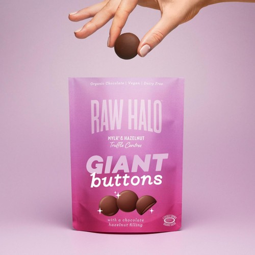 Raw Halo Mylk & Hazelnut Vegan Giant Chocolate Buttons