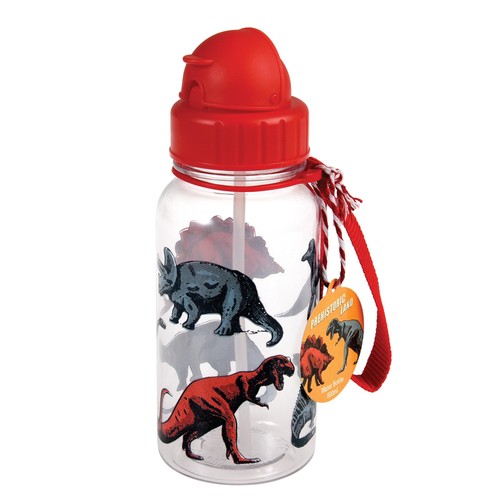 Rex London Prehistoric Land Water Bottle with Straw 500ml