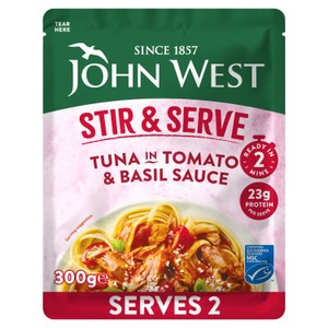 John West Stir & Serve Tuna in Tomato and Basil Sauce MSC 300g