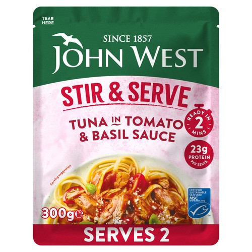 John West Stir & Serve Tuna in Tomato and Basil Sauce MSC 300g