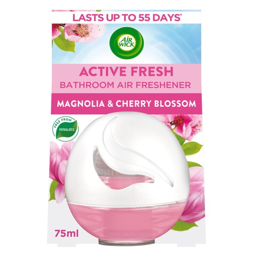 Air Wick Active Fresh Bathroom Gel Air Freshener Magnolia & Cherry Blossom