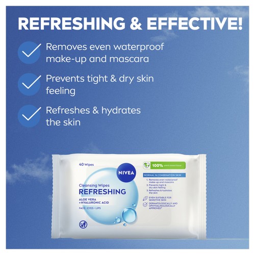 NIVEA Biodegradable Refreshing Face Cleansing Wipes