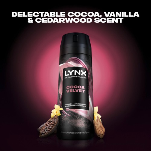 Lynx Fine Fragrance Collection Premium Deodorant Bodyspray Cocoa Velvet