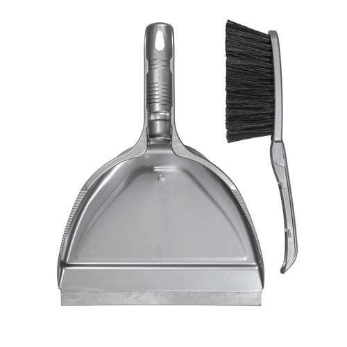 Elliott Dustpan & Brush Set Silver Soft