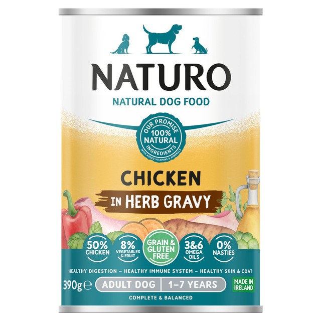 Naturo Grain & Gluten Free Chicken in Herb Gravy Wet Dog Food 390g